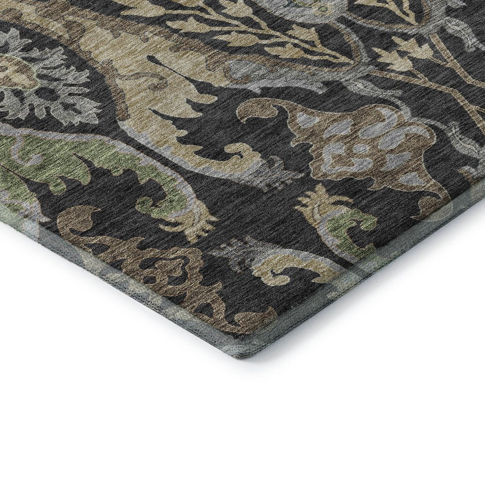 Premium Machine Washable Mayfield AMF1153 Black 1'8" x 2'6" Rug