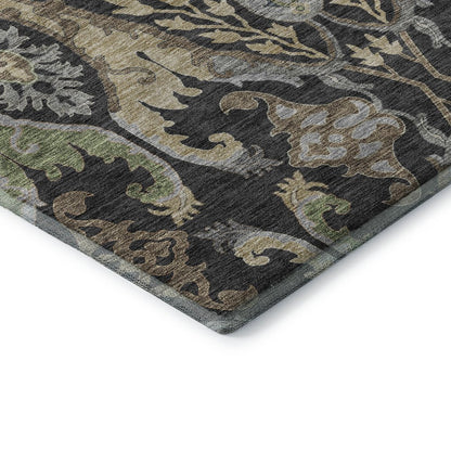 Premium Machine Washable Mayfield AMF1153 Black 1'8" x 2'6" Rug
