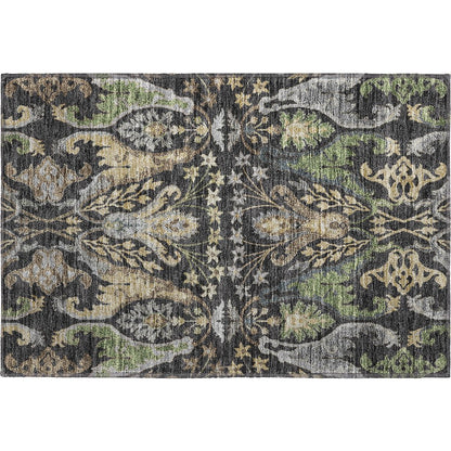 Premium Machine Washable Mayfield AMF1153 Black 1'8" x 2'6" Rug