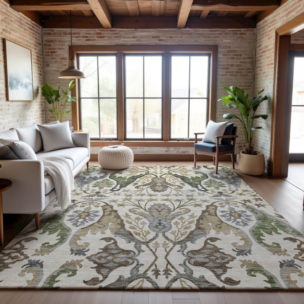Premium Machine Washable Mayfield AMF1153 Ivory 2'6" x 3'10" Rug