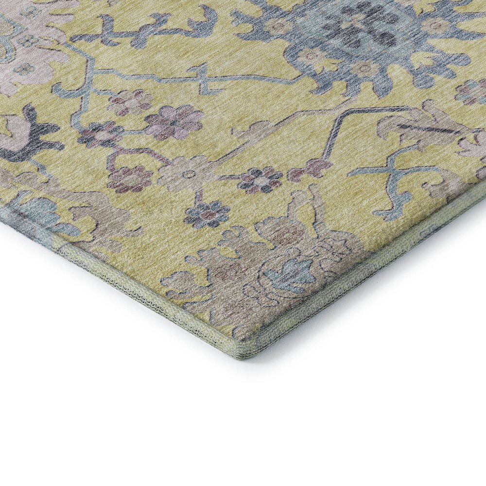 Premium Machine Washable Mayfield AMF1154 Yellow 1'8" x 2'6" Rug