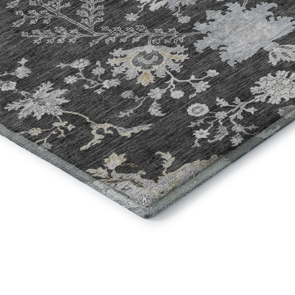 Premium Machine Washable Mayfield AMF1156 Charcoal 1'8" x 2'6" Rug