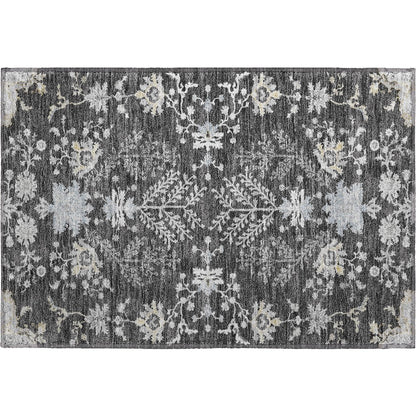 Premium Machine Washable Mayfield AMF1156 Charcoal 1'8" x 2'6" Rug