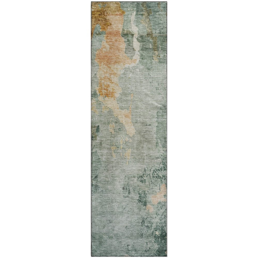 Premium Machine Washable Mayfield AMF1157 Seafoam 2'3" x 7'6" Runner Rug