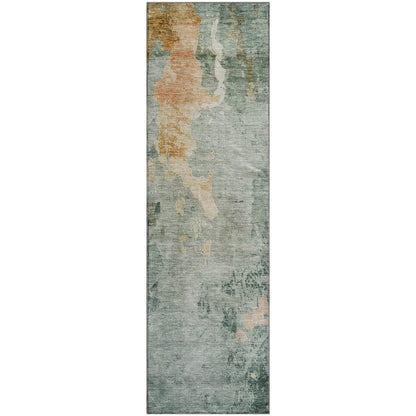 Premium Machine Washable Mayfield AMF1157 Seafoam 2'3" x 7'6" Runner Rug