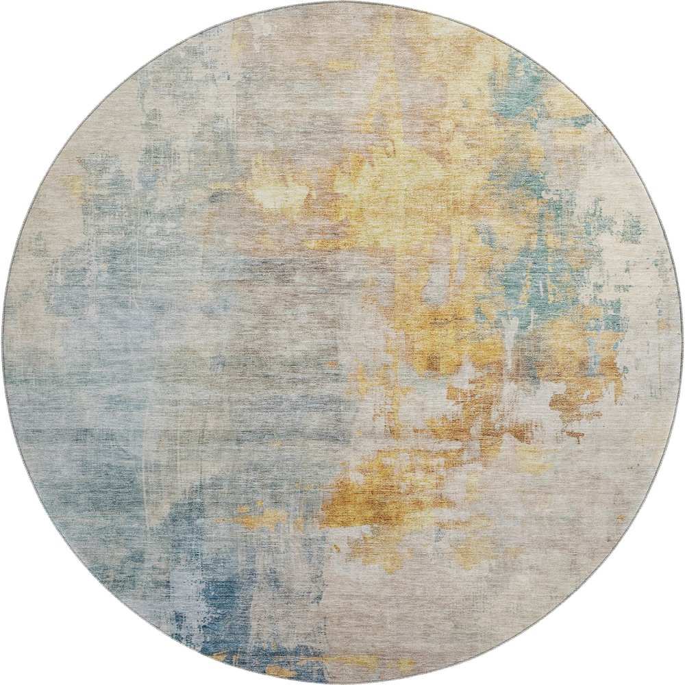 Premium Machine Washable Mayfield AMF1160 Linen 8' x 8' Round Rug