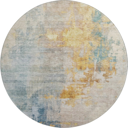 Premium Machine Washable Mayfield AMF1160 Linen 8' x 8' Round Rug