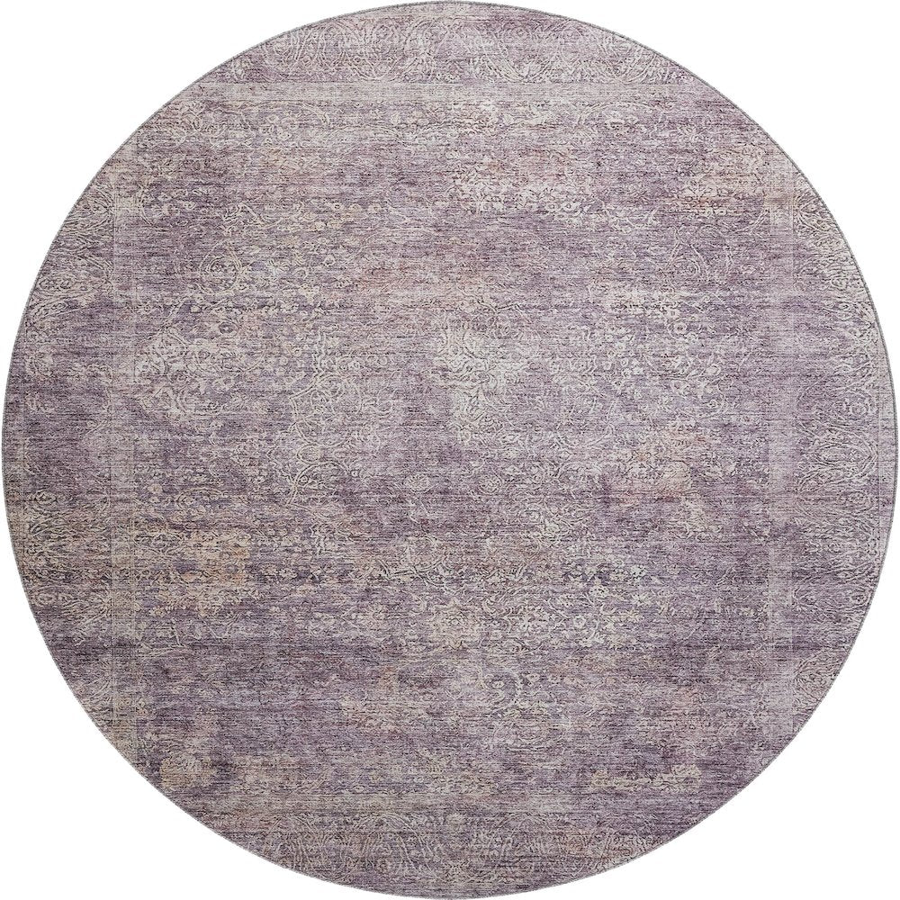 Premium Machine Washable Mayfield AMF1172 Plum 8' x 8' Round Rug