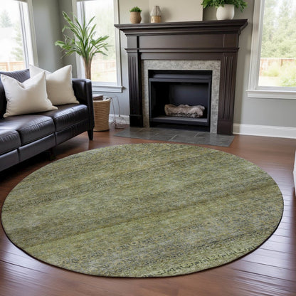 Premium Machine Washable Mayfield AMF1174 Aloe 8' x 8' Round Rug