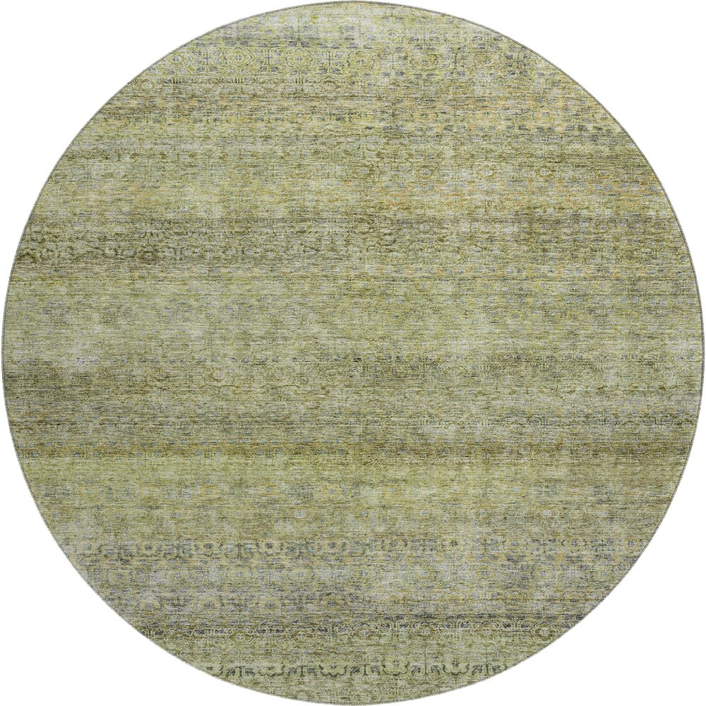 Premium Machine Washable Mayfield AMF1174 Aloe 8' x 8' Round Rug