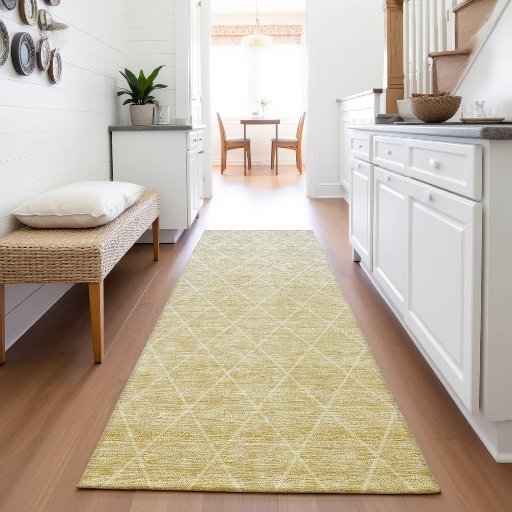 Premium Machine Washable Mayfield AMF1175 Wheat 2'3" x 7'6" Runner Rug