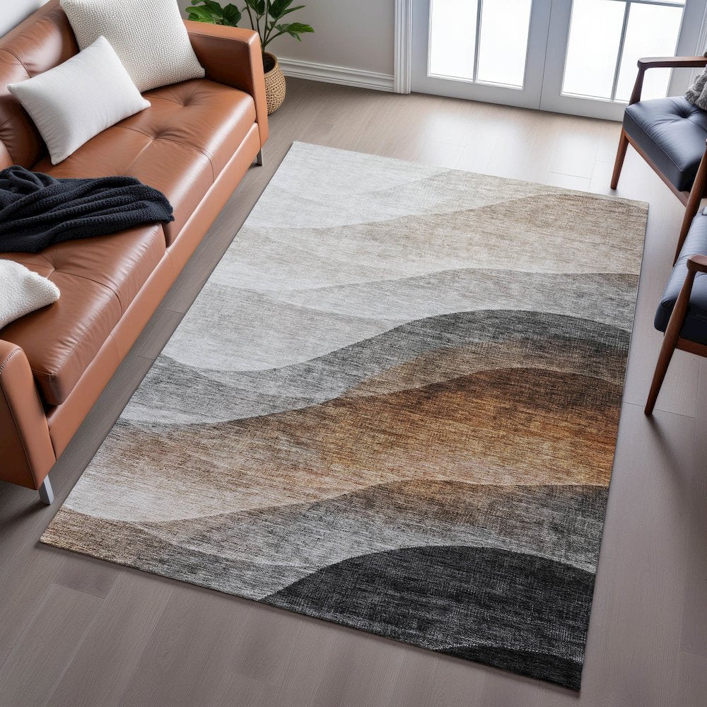 Premium Machine Washable Mayfield AMF1176 Khaki 2'6" x 3'10" Rug
