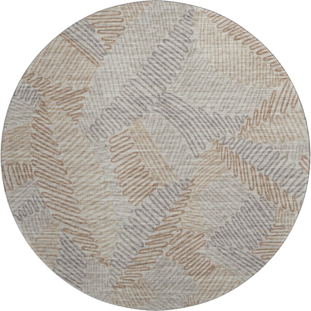 Premium Machine Washable Mayfield  Mocha 8' x 8' Round Rug