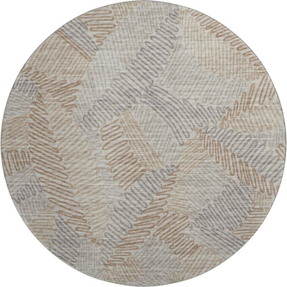 Premium Machine Washable Mayfield  Mocha 8' x 8' Round Rug