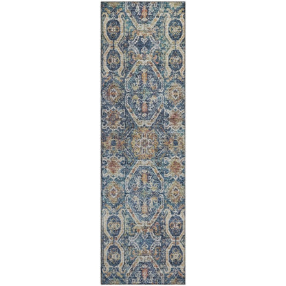 Premium Machine Washable Mayfield AMF1181 Denim 2'3" x 7'6" Runner Rug