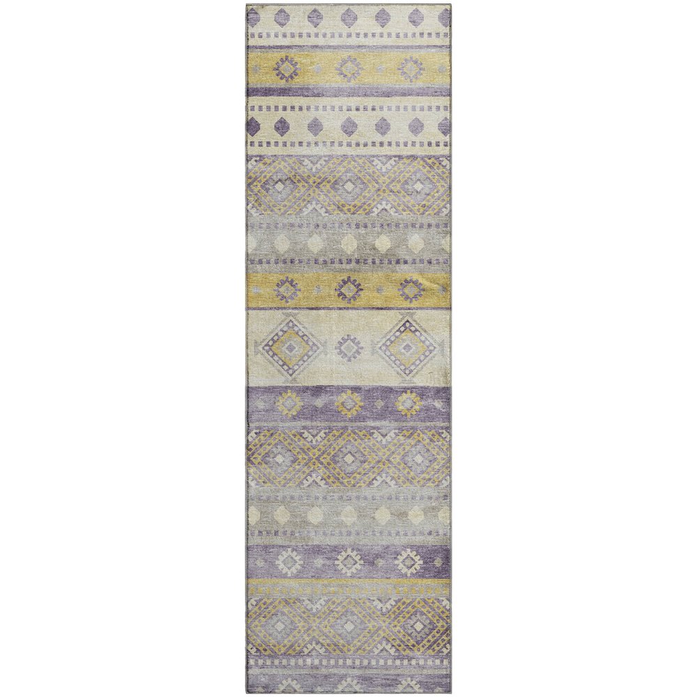 Premium Machine Washable Mayfield  Purple 2'3" x 7'6" Runner Rug