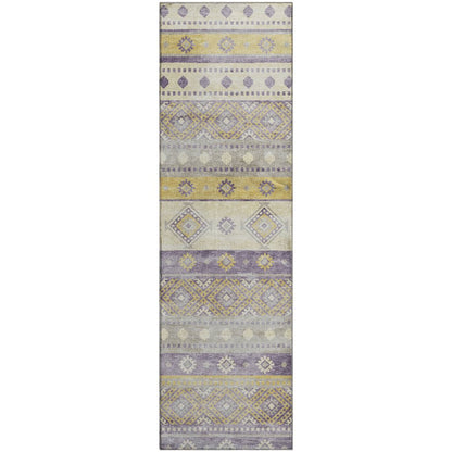 Premium Machine Washable Mayfield  Purple 2'3" x 7'6" Runner Rug