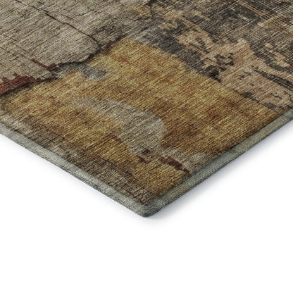 Premium Machine Washable Mayfield AMF1201 Khaki 1'8" x 2'6" Rug