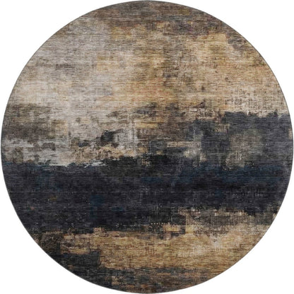 Premium Machine Washable Mayfield AMF1209 Charcoal 8' x 8' Round Rug