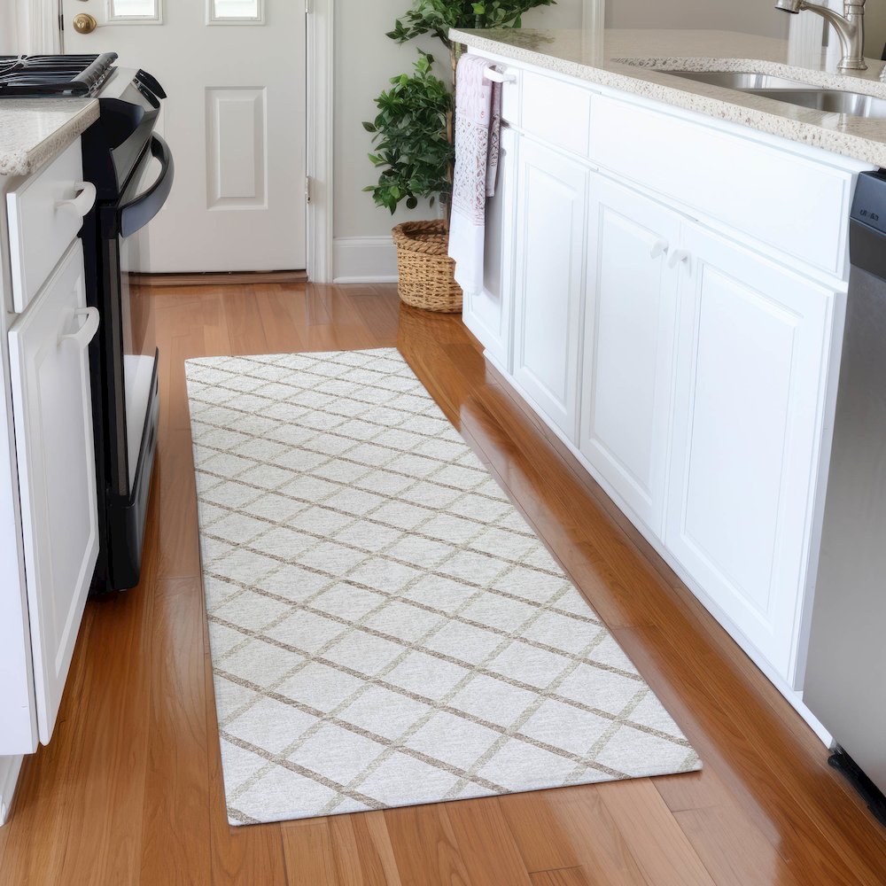 Premium Machine Washable Mayfield  Ivory 2'3" x 7'6" Runner Rug