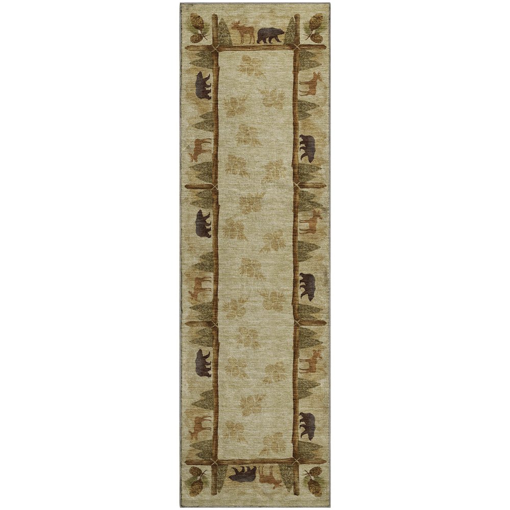 Premium Machine Washable Mayfield  Khaki 2'3" x 7'6" Runner Rug