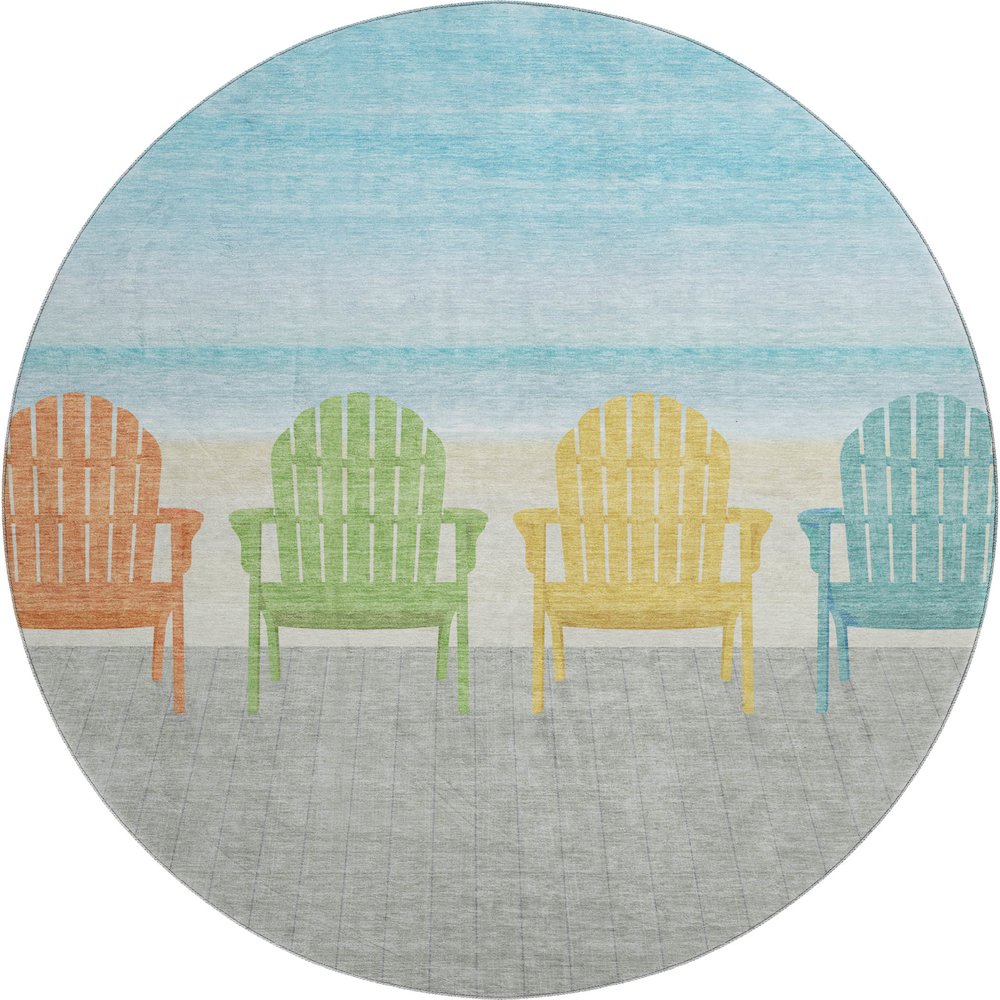 Premium Machine Washable Mayfield  Poolside 8' x 8' Round Rug