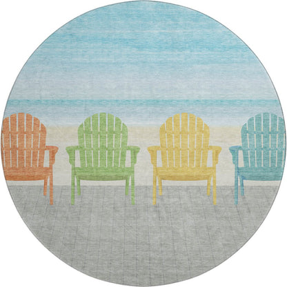Premium Machine Washable Mayfield  Poolside 8' x 8' Round Rug