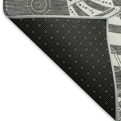 Premium Machine Washable Mayfield  Gray 1'8" x 2'6" Rug