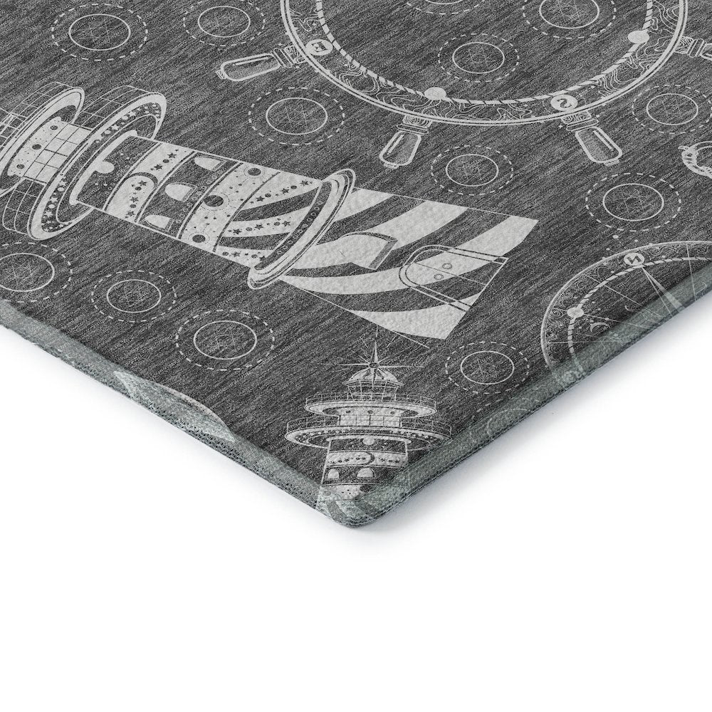 Premium Machine Washable Mayfield  Gray 1'8" x 2'6" Rug