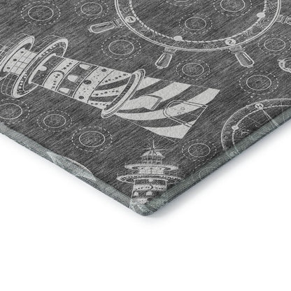 Premium Machine Washable Mayfield  Gray 1'8" x 2'6" Rug