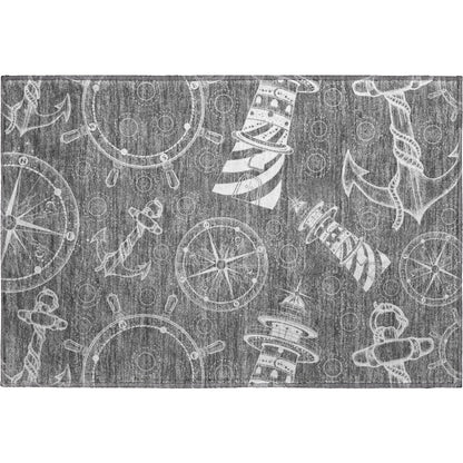 Premium Machine Washable Mayfield  Gray 1'8" x 2'6" Rug