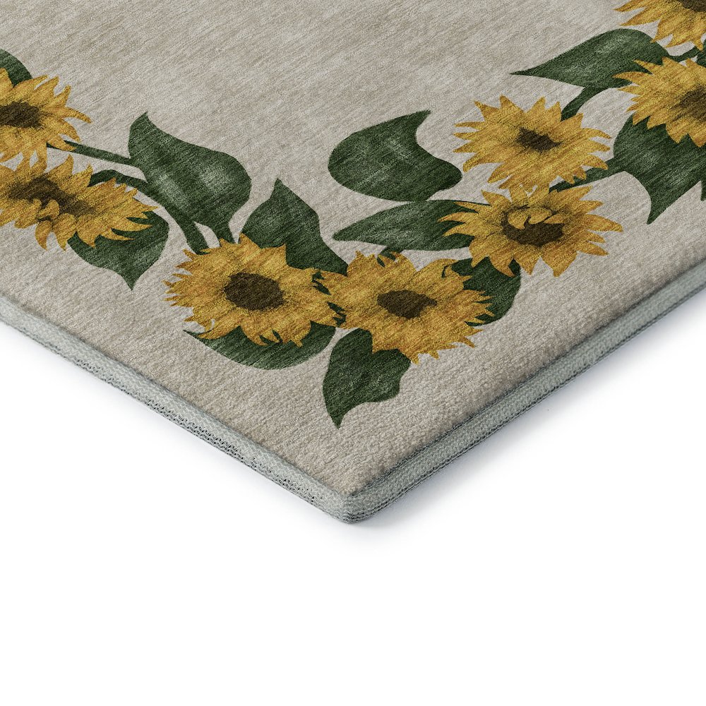 Premium Machine Washable Mayfield  Yellow 1'8" x 2'6" Rug