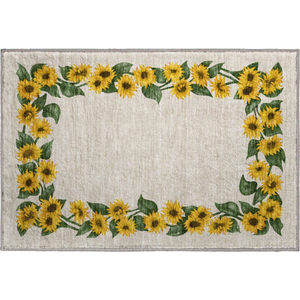 Premium Machine Washable Mayfield  Yellow 1'8" x 2'6" Rug
