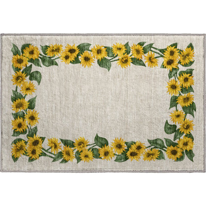 Premium Machine Washable Mayfield  Yellow 1'8" x 2'6" Rug