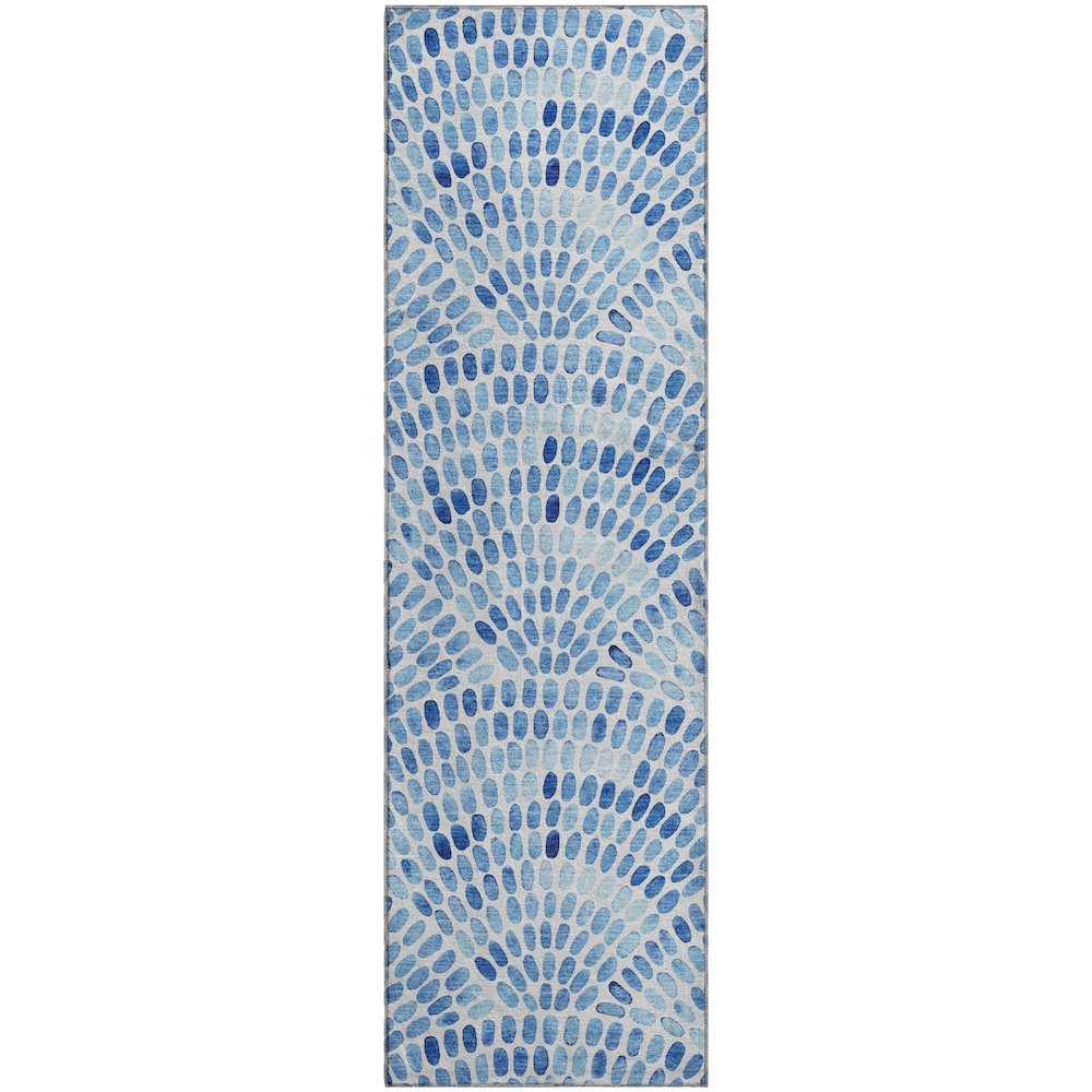 Premium Machine Washable Mayfield  Blue 2'3" x 7'6" Runner Rug