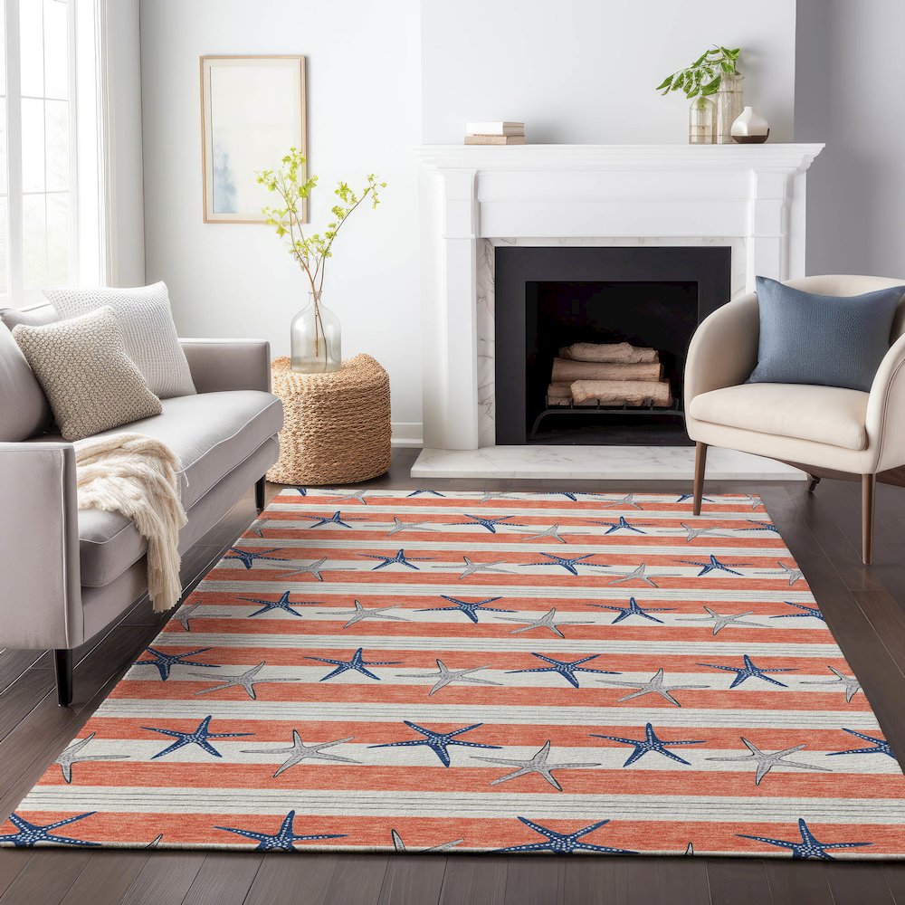Premium Machine Washable Mayfield  Coral 2'6" x 3'10" Rug