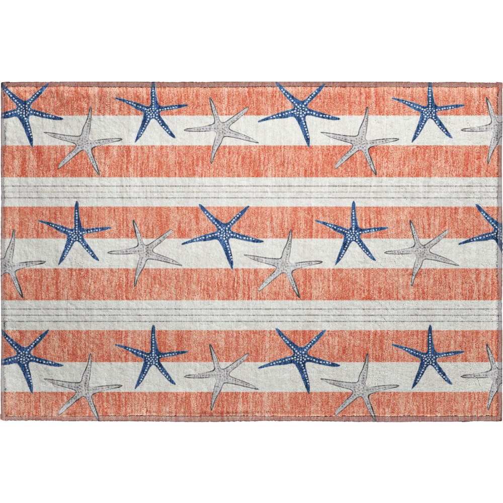 Premium Machine Washable Mayfield  Coral 1'8" x 2'6" Rug