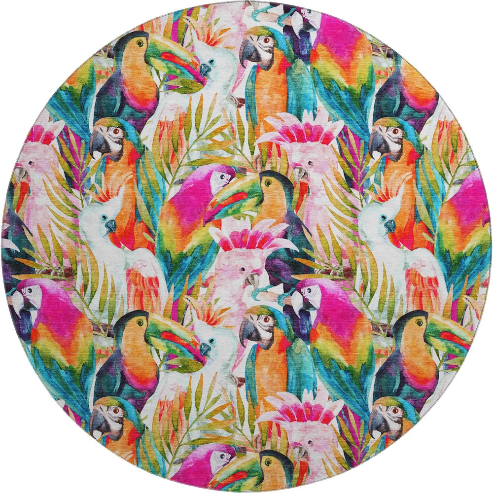 Premium Machine Washable Mayfield  Multi 8' x 8' Round Rug