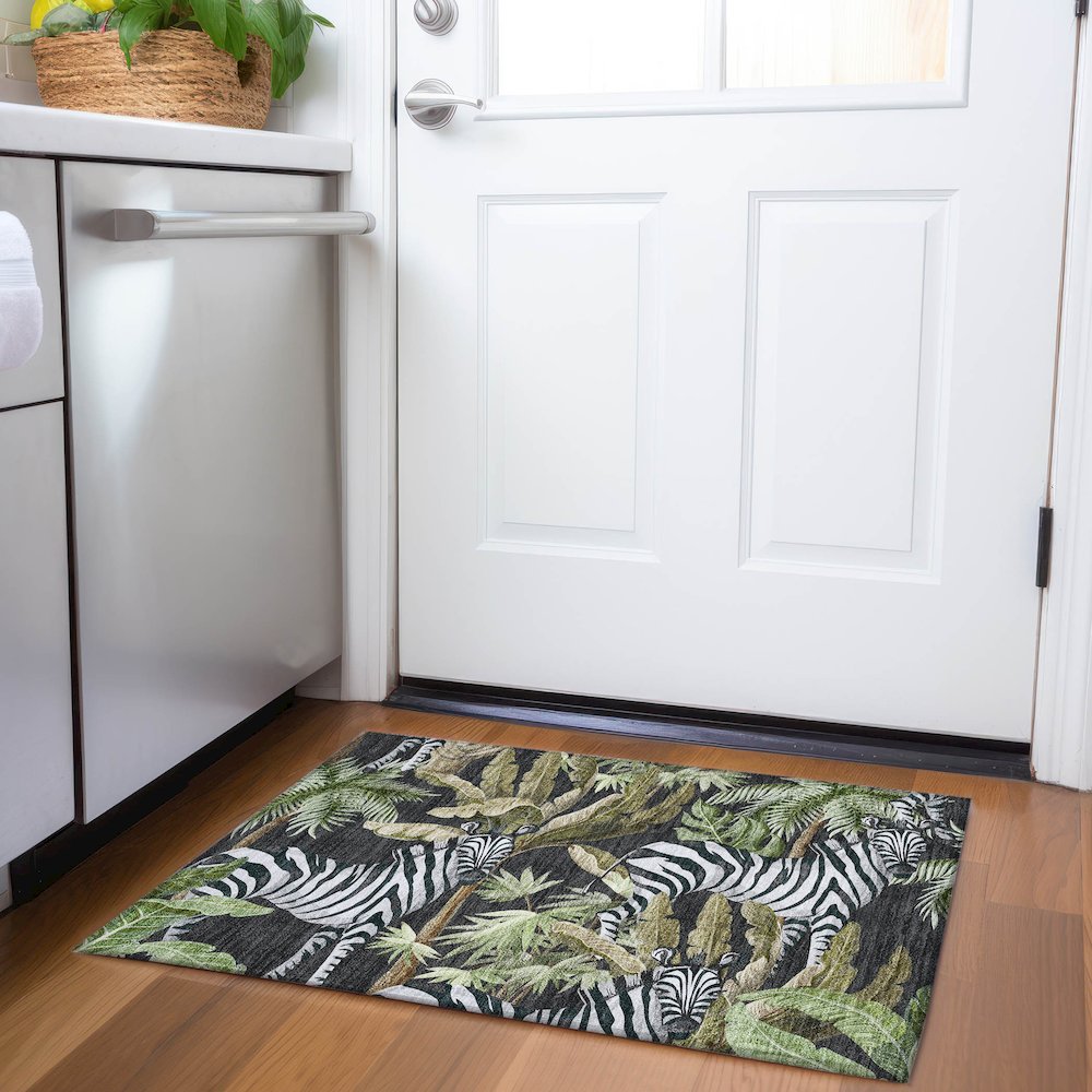 Premium Machine Washable Mayfield  Midnight 1'8" x 2'6" Rug