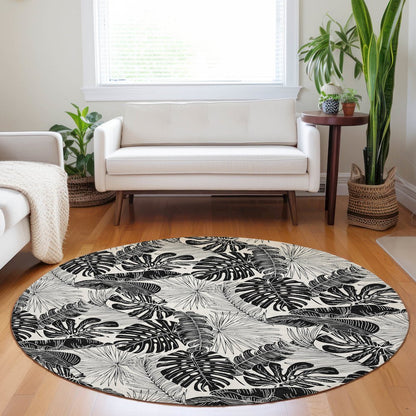 Premium Machine Washable Mayfield  Midnight 8' x 8' Round Rug