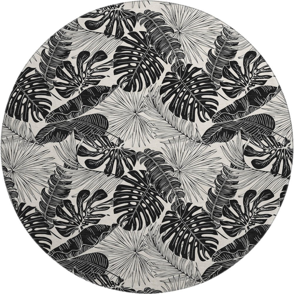 Premium Machine Washable Mayfield  Midnight 8' x 8' Round Rug