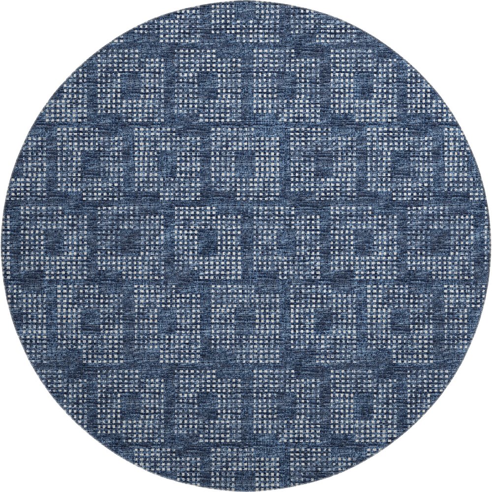 Premium Machine Washable Mayfield  Blue 8' x 8' Round Rug