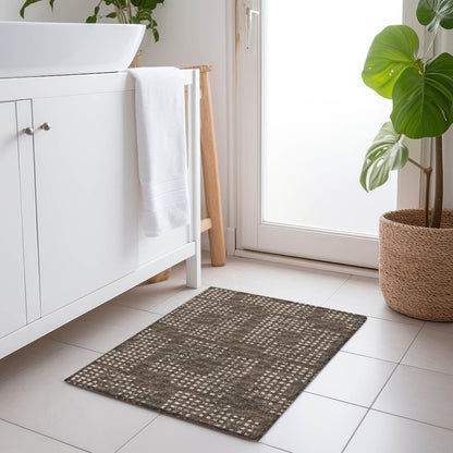 Premium Machine Washable Mayfield  Brown 1'8" x 2'6" Rug