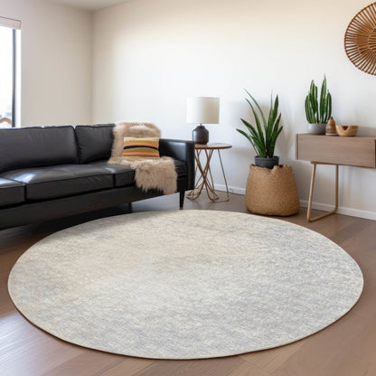 Premium Machine Washable Mayfield  Gray 8' x 8' Round Rug