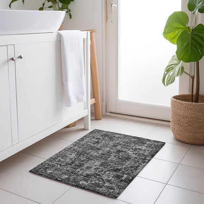 Premium Machine Washable Mayfield  Black 1'8" x 2'6" Rug