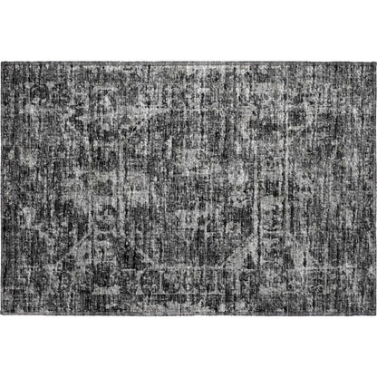 Premium Machine Washable Mayfield  Black 1'8" x 2'6" Rug