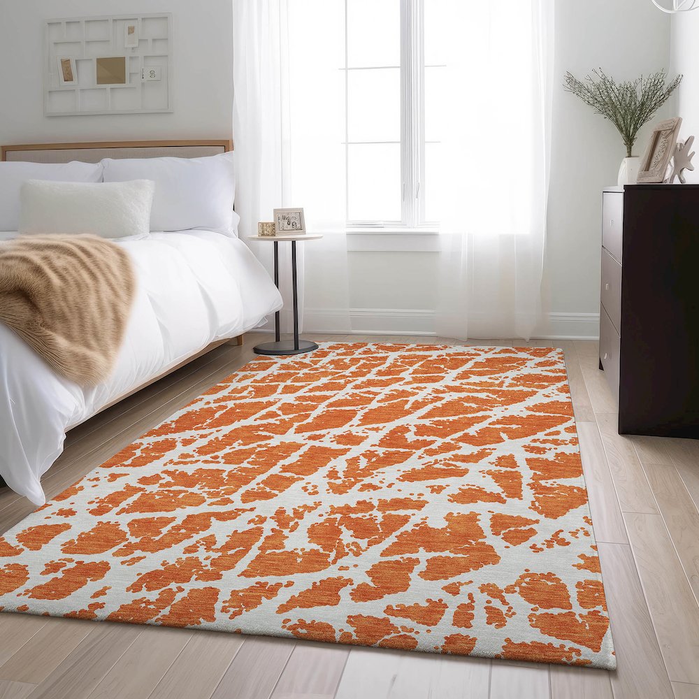 Premium Machine Washable Mayfield  Orange 2'6" x 3'10" Rug