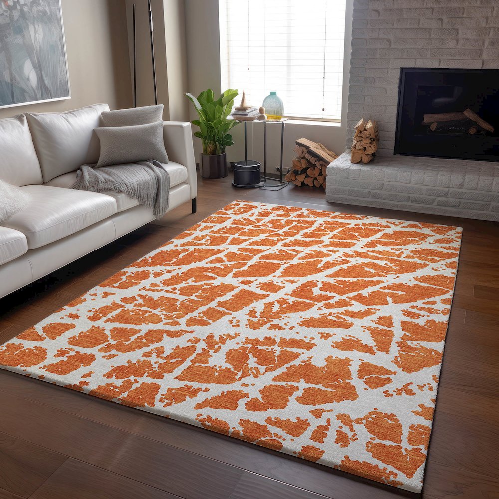 Premium Machine Washable Mayfield  Orange 2'6" x 3'10" Rug
