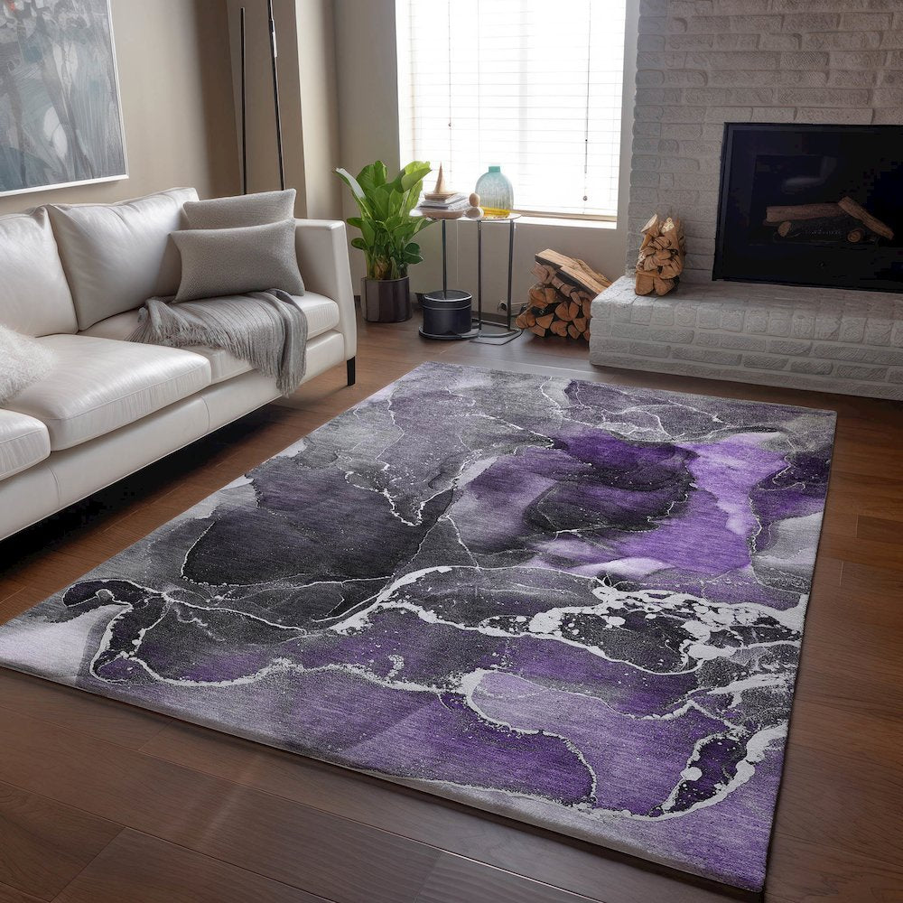 Premium Machine Washable Mayfield  Purple 2'6" x 3'10" Rug