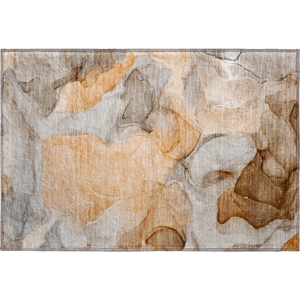 Premium Machine Washable Mayfield  Orange 1'8" x 2'6" Rug